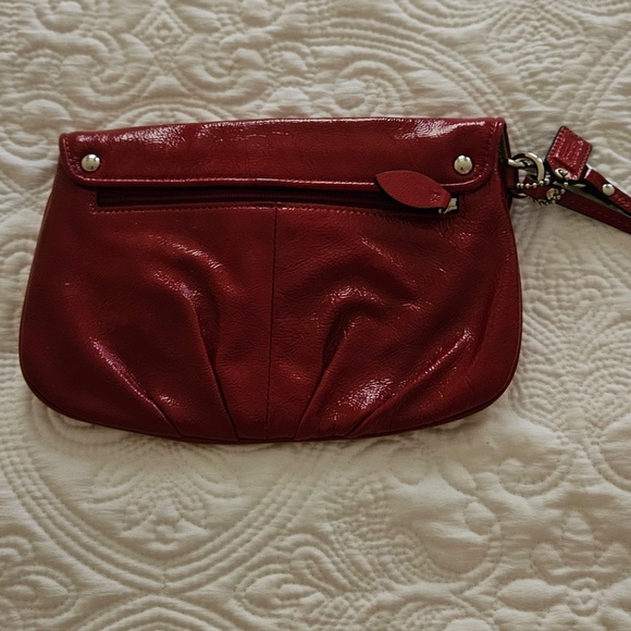 Coach Clutch patent leather Red Clutch/wristlet - Picture 2 of 9